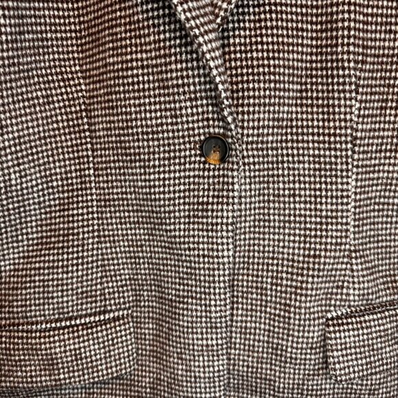 NASTY GAL COLLECTION WOMENS BROWN CHECK OVERSIZED WOOL BLEND LINED BLAZER - Picture 6 of 9
